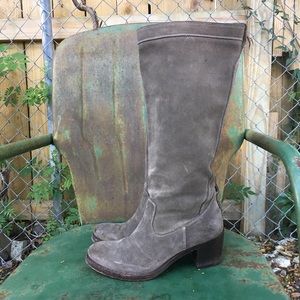 Frye Women's Suede Heeled Boots in Gray